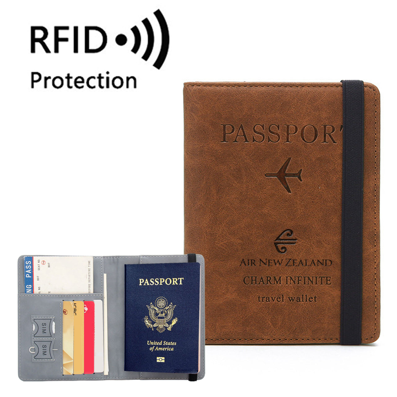 Air New Zealand Airlines Designed Passport Cover Travel Wallet Passport Holder