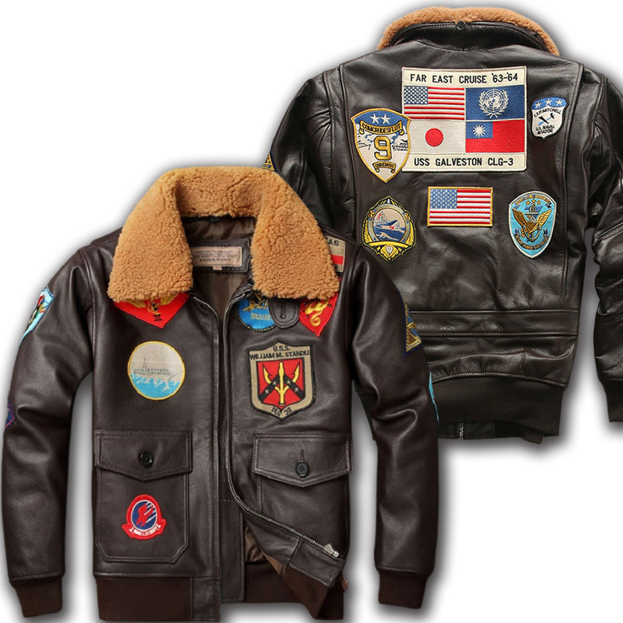 Genuine Leather TOP GUN TOPGUN Maverick Style Pilot Jackets