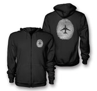 Thumbnail for Aviation Finger Print Designed Zipped Hoodies