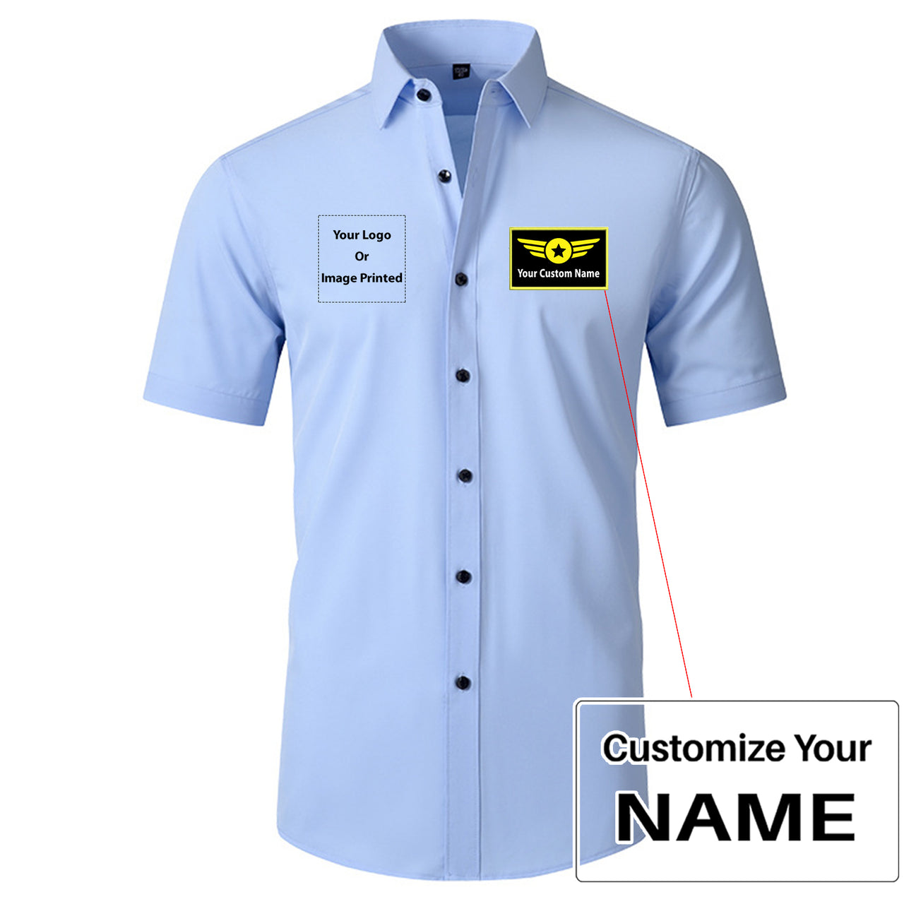 Custom Name & LOGO with Special Badge Design Super Quality Short Sleeve Shirts
