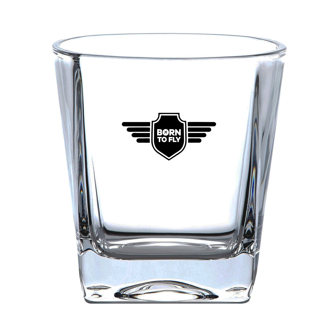Born To Fly & Badge Designed Whiskey Glass