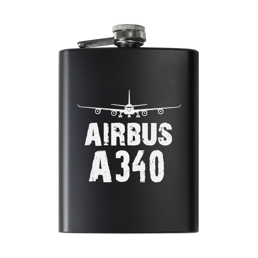 Airbus A340 & Plane Designed Stainless Steel Hip Flasks