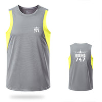 Thumbnail for Boeing 747 & Plane Designed Sleveless Quick Dry Sports Tank Tops