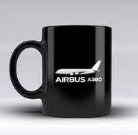 Thumbnail for The Airbus A380 Designed Black Mugs
