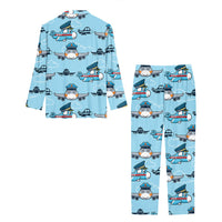 Thumbnail for Cartoon & Funny Airplanes Designed Women Button Pajamas