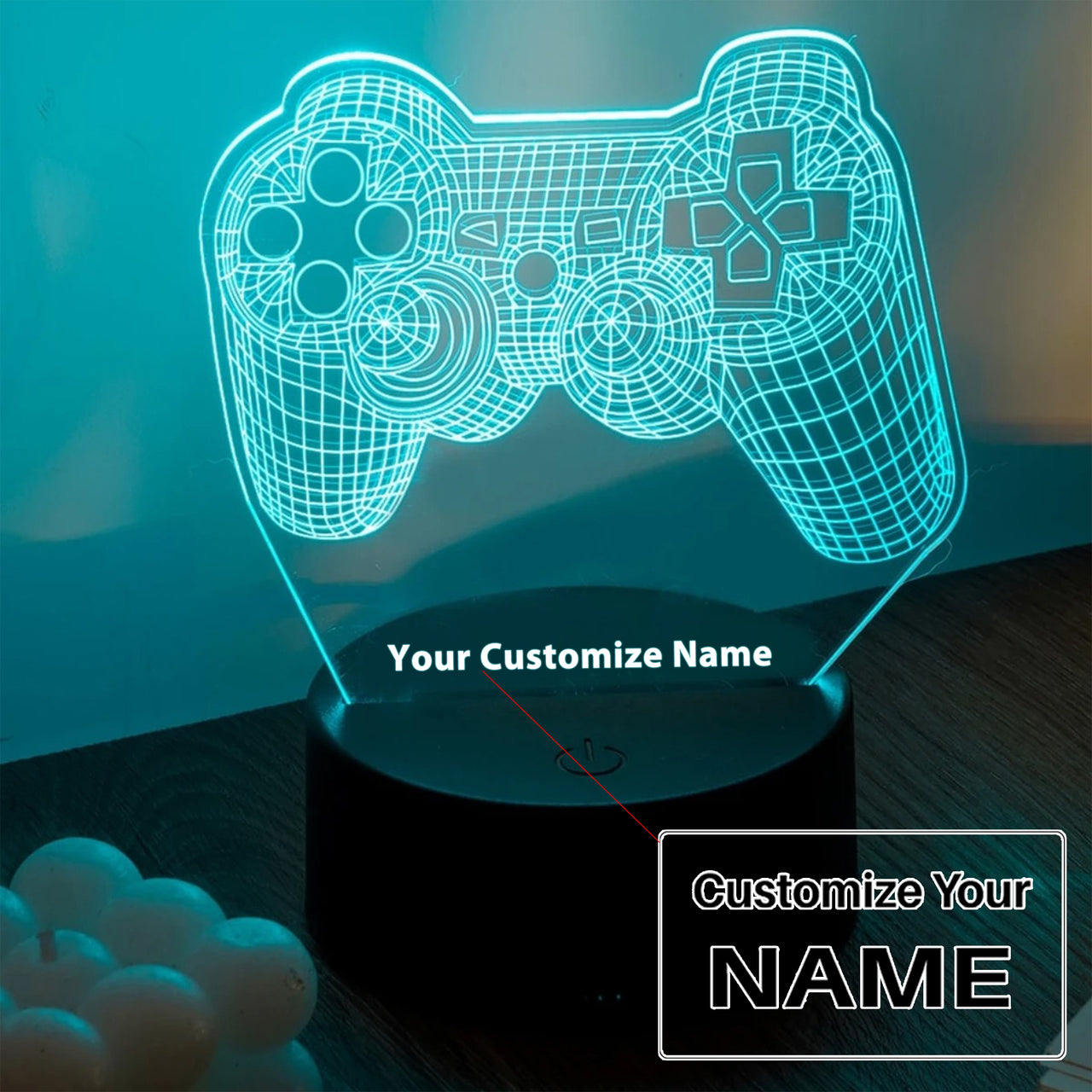 Powered Modern Game Controller 3D Designed Night Lamp