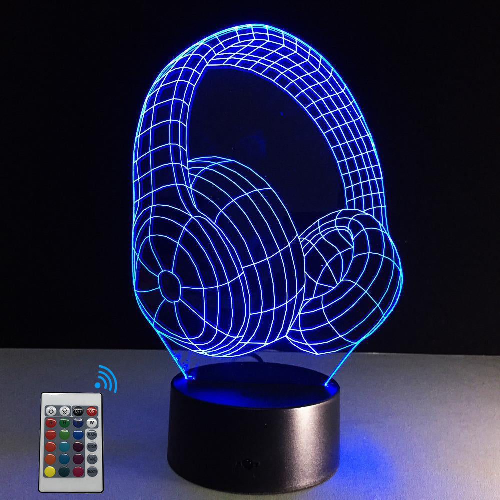 Headphones Designed 3D Night Lamps