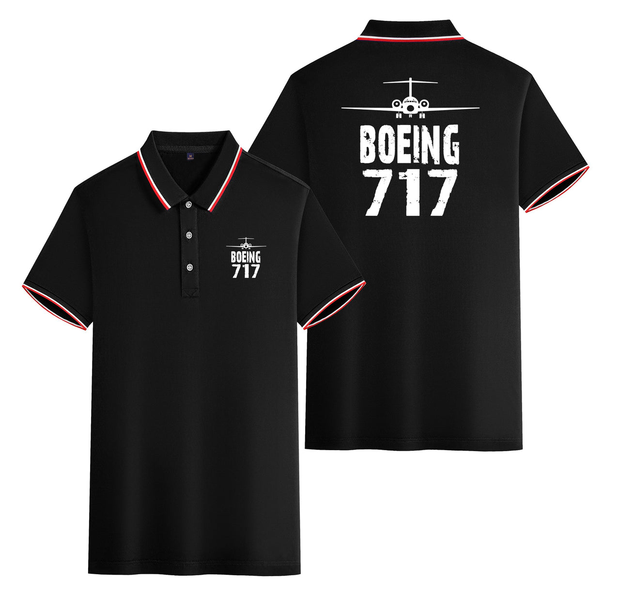 Boeing 717 & Plane Designed Stylish Polo T-Shirts (Double-Side)
