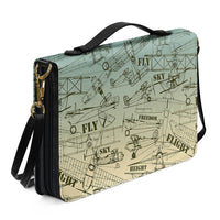 Thumbnail for Retro Airplanes & Text 2 Designed PU Accessories Bags Strap Style