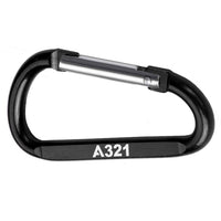 Thumbnail for A321 Flat Text Designed Aluminum Alloy Carabiner Key chains