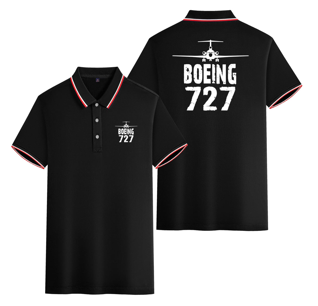 Boeing 727 & Plane Designed Stylish Polo T-Shirts (Double-Side)