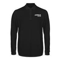Thumbnail for Airbus A319 & Text Designed Long Sleeve Polo T-Shirts