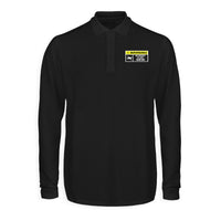 Thumbnail for Warning May Constantly Talk About Aviation Designed Long Sleeve Polo T-Shirts