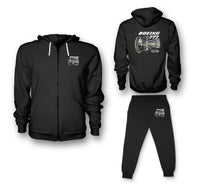 Thumbnail for Boeing 777 & GE90 Engine Designed Zipped Hoodies & Sweatpants Set