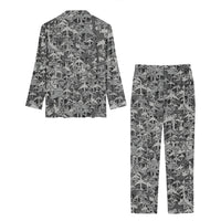 Thumbnail for Dark Coloured Airplanes Designed Women Button Pajamas