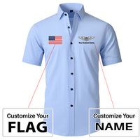 Thumbnail for Custom Flag & Custom Name (Military Badge) Design Super Quality Short Sleeve Shirts