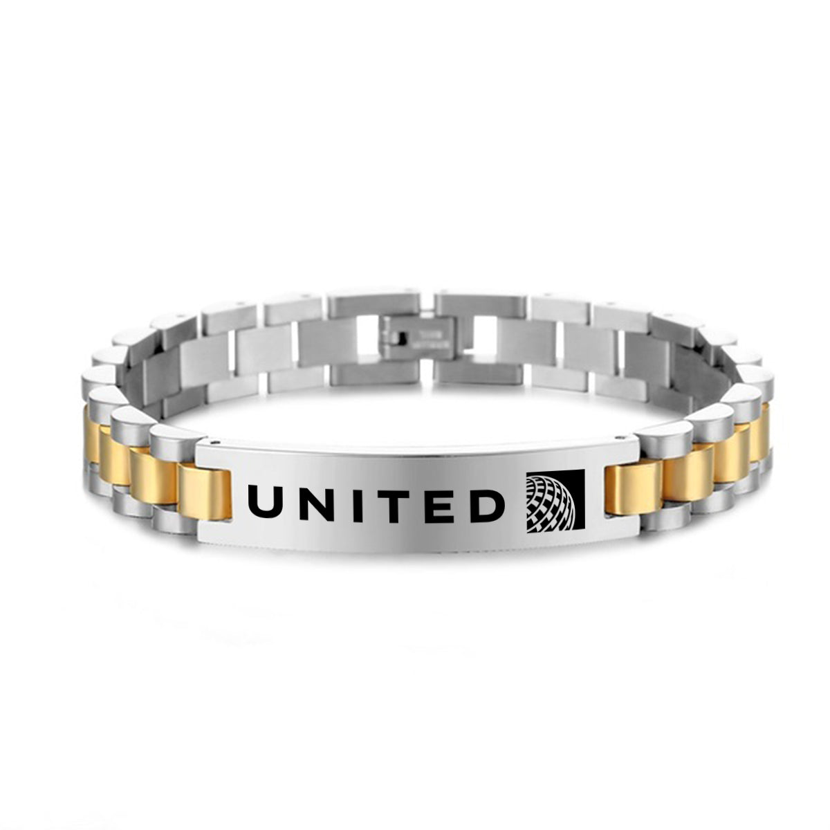 United Airlines Designed Stainless Steel Chain Bracelets