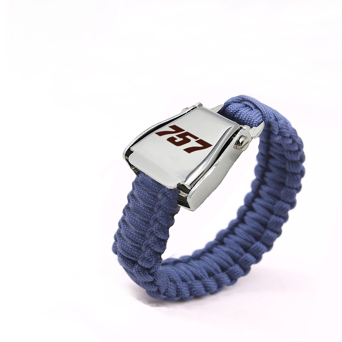757 Flat Text Design Airplane Seat Belt Bracelet