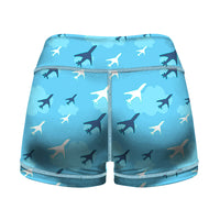 Thumbnail for Cool & Super Airplanes 2 Designed Women Yoga Shorts Pants