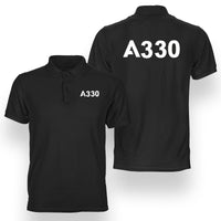 Thumbnail for A330 Flat Text Designed Double Side Polo T-Shirts