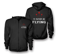 Thumbnail for I'D Rather Be Flying Designed Zipped Hoodies