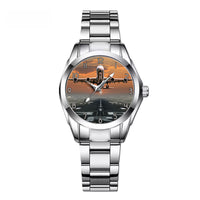 Thumbnail for Aircraft Departing from RW30 Designed Stainless Steel Band Watches