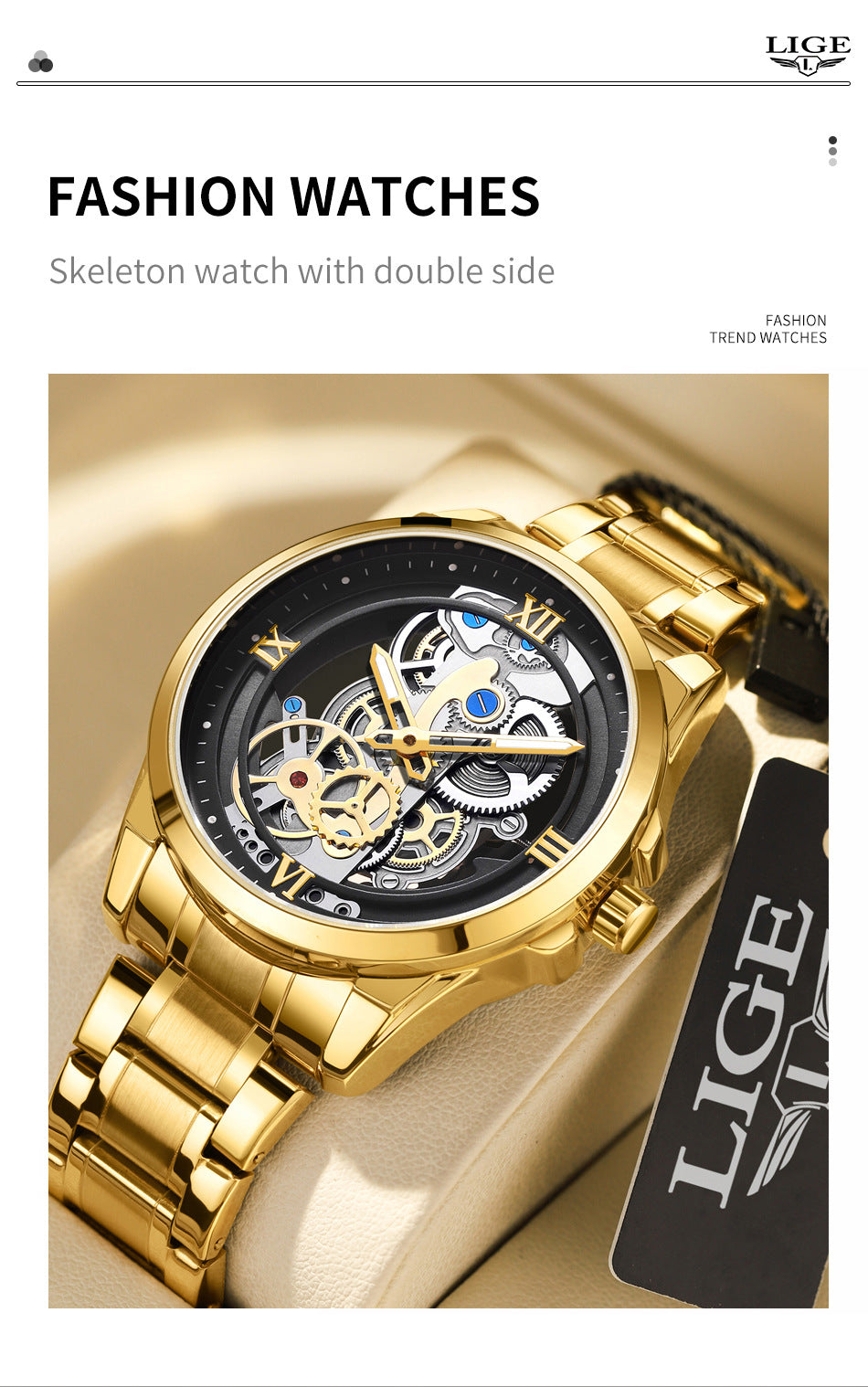 Night Light Skeleton Quartz Wristwatch