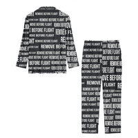 Thumbnail for Remove Before Flight 3-Black Designed Women Button Pajamas