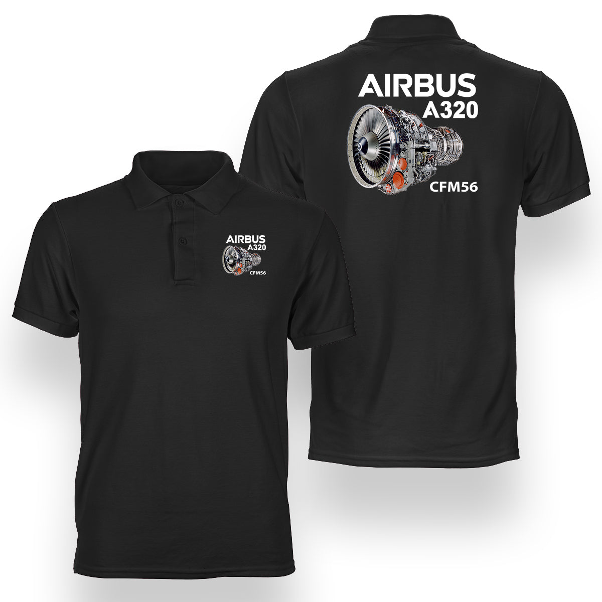 Airbus A320 & CFM56 Engine Designed Double Side Polo T-Shirts