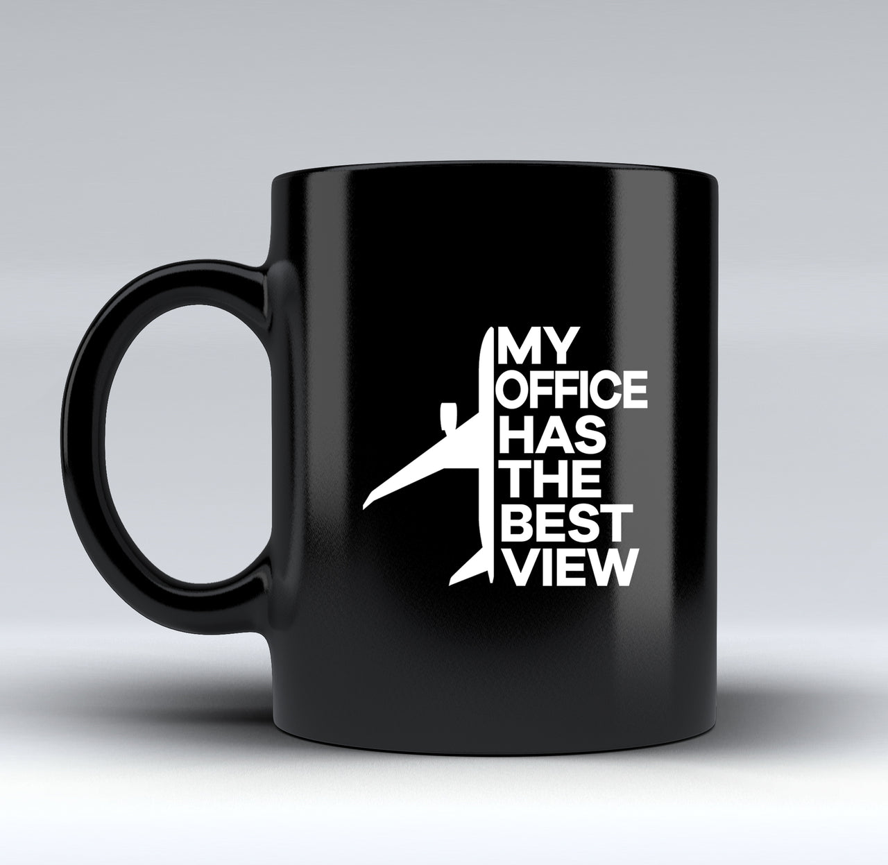My Office Has The Best View Designed Black Mugs