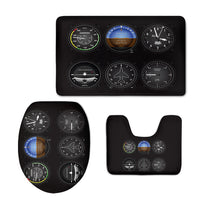 Thumbnail for Airplane Instruments Designed Toilet Seat Cover Three-piece Set