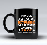 Thumbnail for I am an Awesome Boyfriend Designed Black Mugs