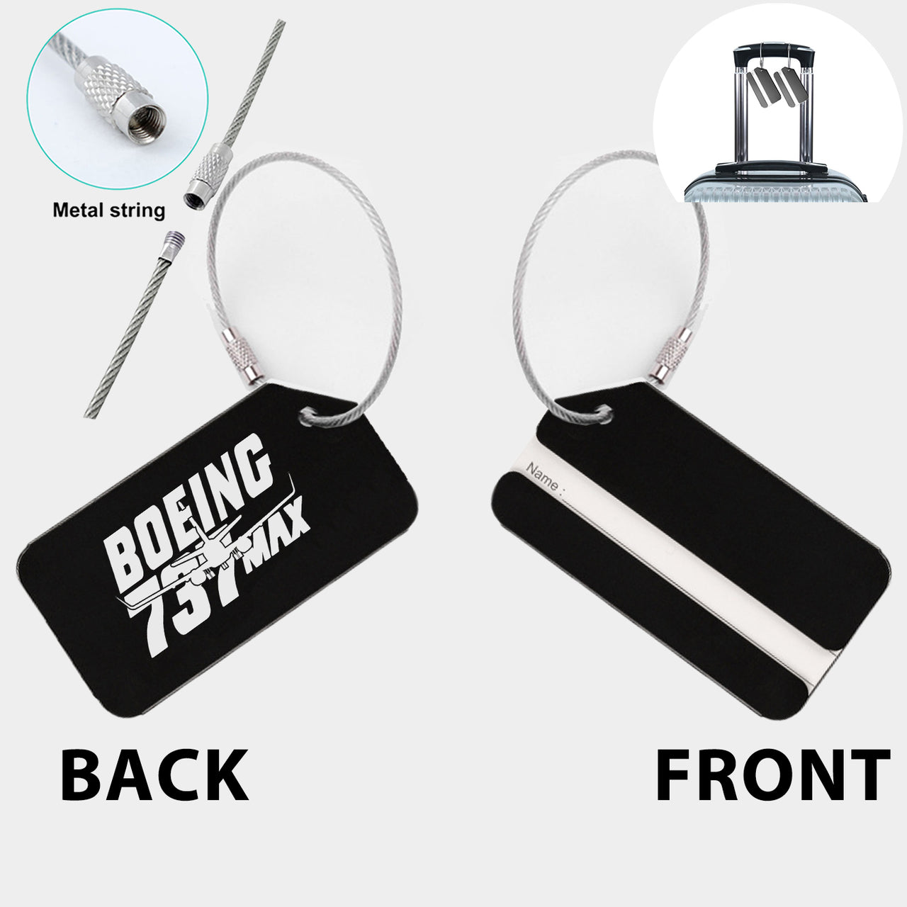 Amazing 737 Max Designed Fashion Metal Luggage Tags