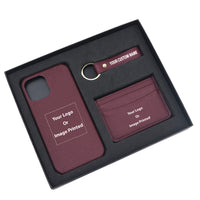 Thumbnail for Your Custom Design & Image & Logo & Text Design Pebble Leather Phone Case For iPhone Keychain Card Holder Business Gift Set