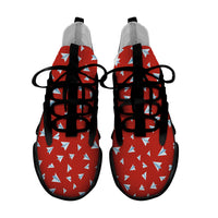 Thumbnail for Paper Airplanes (Red) Designed Fashion Running Shoes