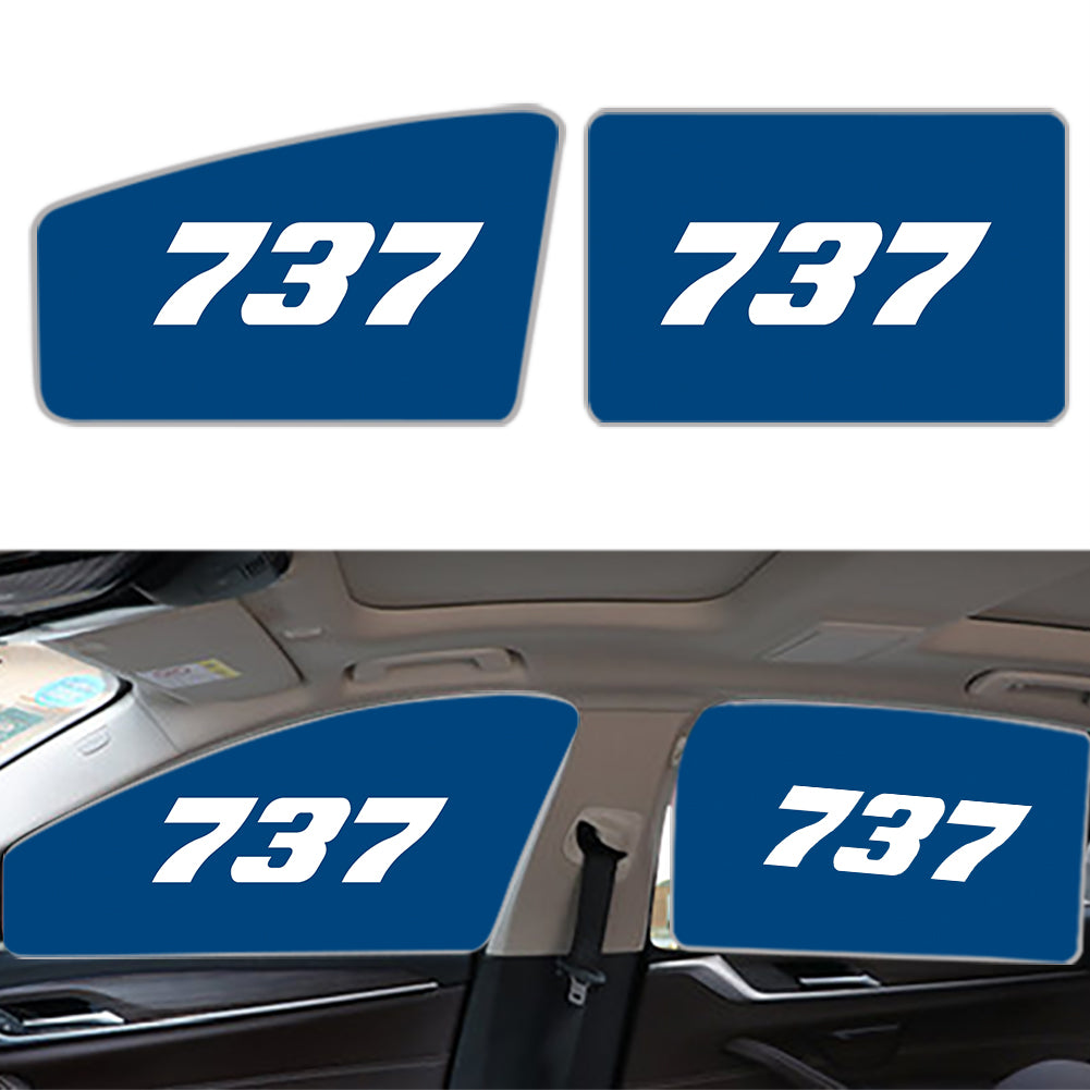 737 Flat Text Designed Car Sun Shade (Side window)