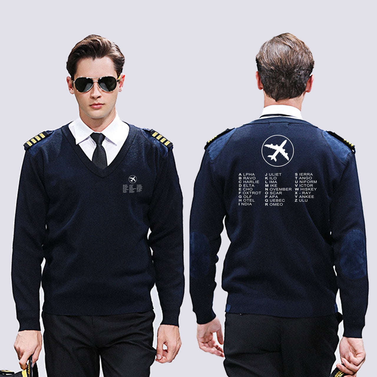 Aviation Alphabet 2 Designed Wool Pilot Sweaters