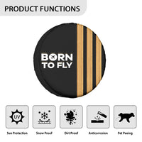 Thumbnail for Born To Fly & Pilot Epaulettes (3 Lines) Designed Tire Cover Cases