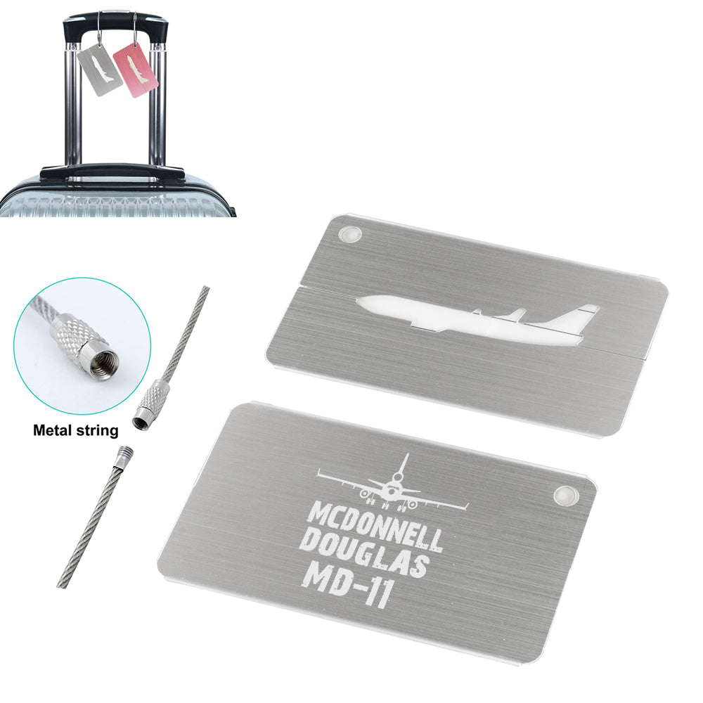 McDonnell Douglas MD-11 & Plane Designed Aluminum Airplane Luggage Tags
