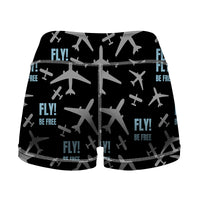 Thumbnail for Fly Be Free Black Designed Women Yoga Shorts Pants