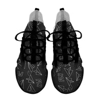 Thumbnail for Paper Airplane & Fly (Gray) Designed Fashion Running Shoes