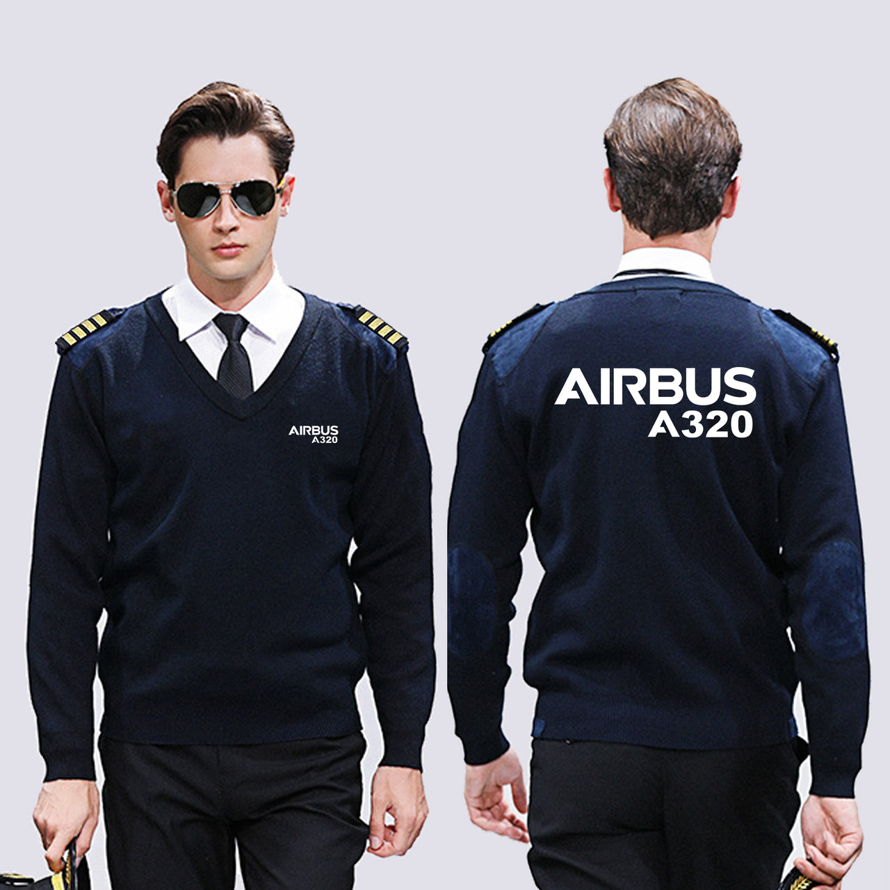 Airbus A320 & Text Designed Wool Pilot Sweaters