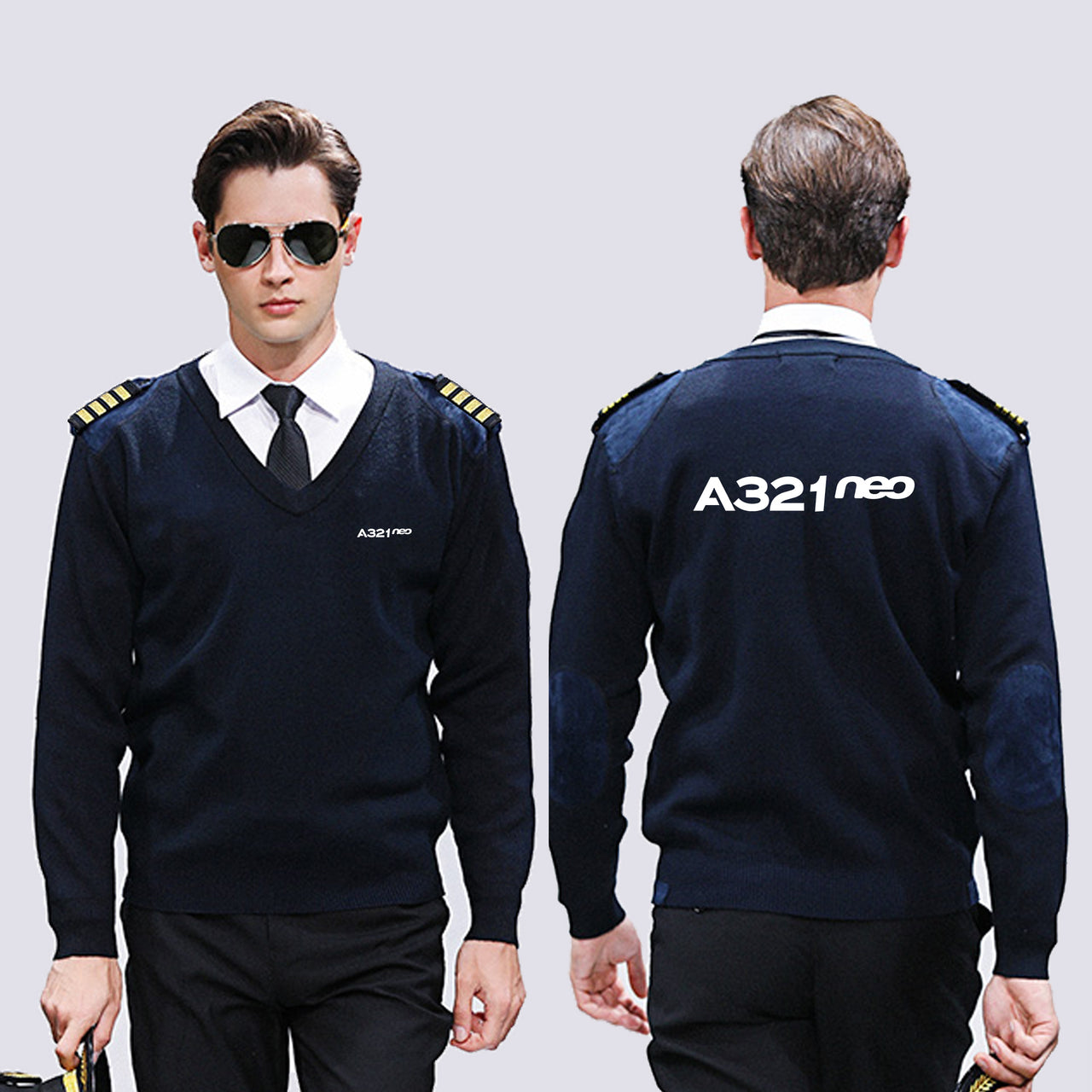 A321neo & Text Designed Wool Pilot Sweaters