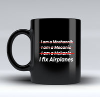 Thumbnail for I Fix Airplanes Designed Black Mugs