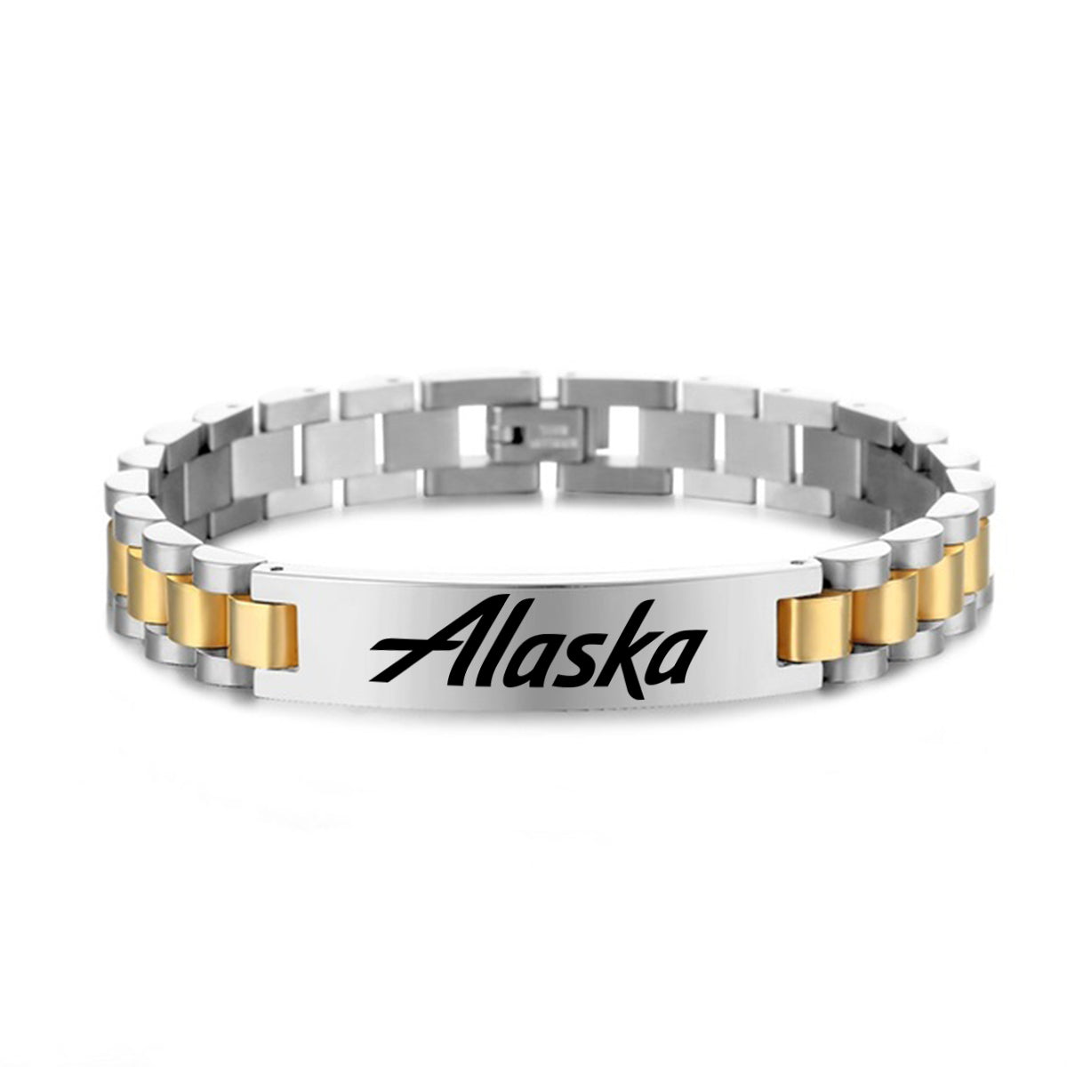 Alaska Airlines Designed Stainless Steel Chain Bracelets