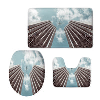 Thumbnail for Airplane Flying over Big Buildings Designed Toilet Seat Cover Three-piece Set