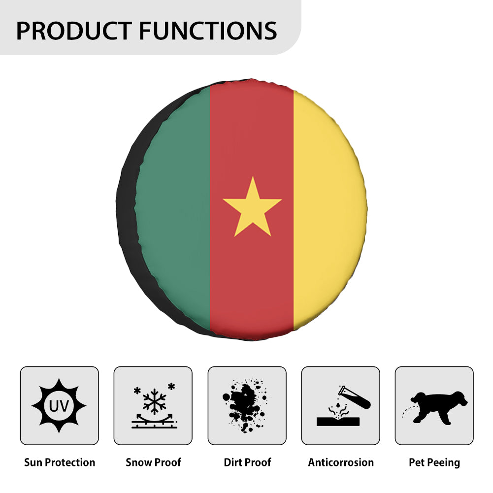 Cameroon Flag Designed Tire Cover Cases