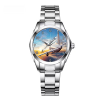 Thumbnail for Airliner Jet Cruising over Clouds Designed Stainless Steel Band Watches