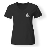 Thumbnail for Skeleton Pilot Designed V-Neck T-Shirts