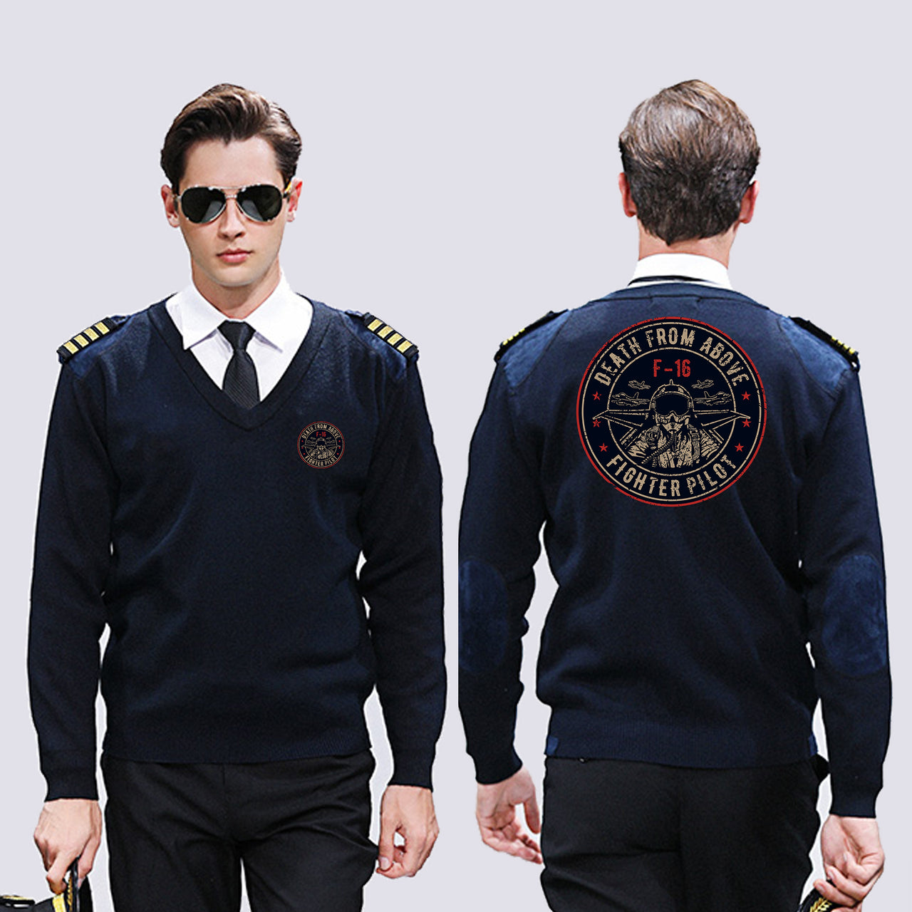 Fighter Jet 16 - Death From Above Designed Wool Pilot Sweaters